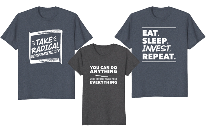 Merch by Afford Anything - first three tshirts