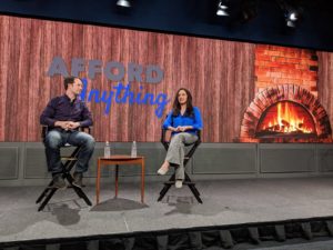 Photo of Paula Pant on stage for Google Talk